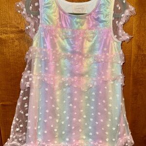 Hannah Banana Iridescent Rainbow Kids Formal Dress